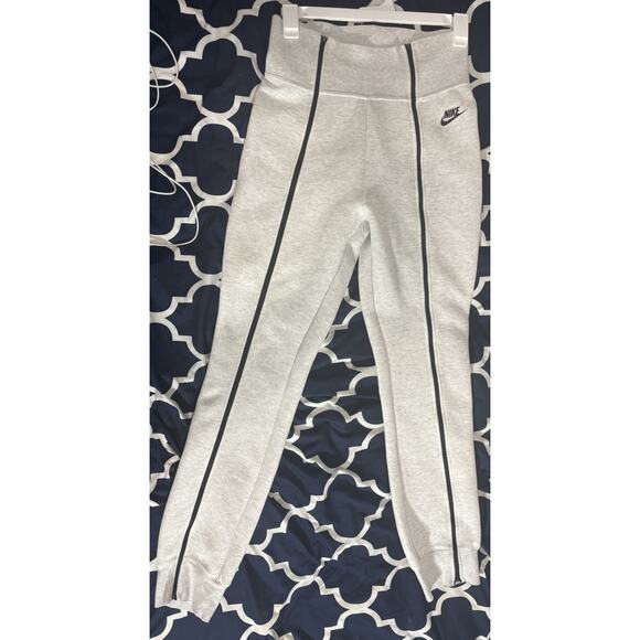 Nike Women's Tech Fleece High-Waisted Slim Zip Pants Light Grey/Black Size M - Picture 13 of 16